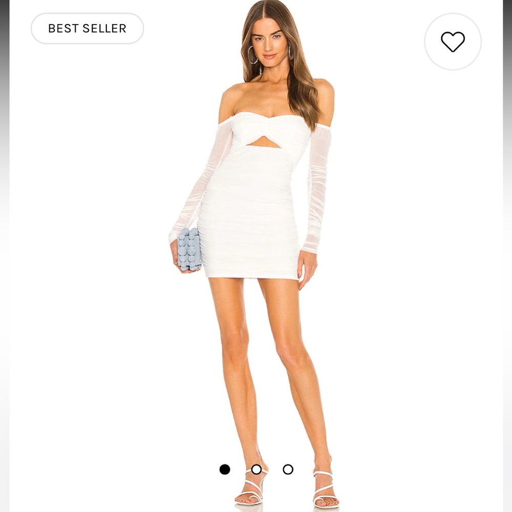 Michael Costello x Revolve Paola white mini dess sz med
